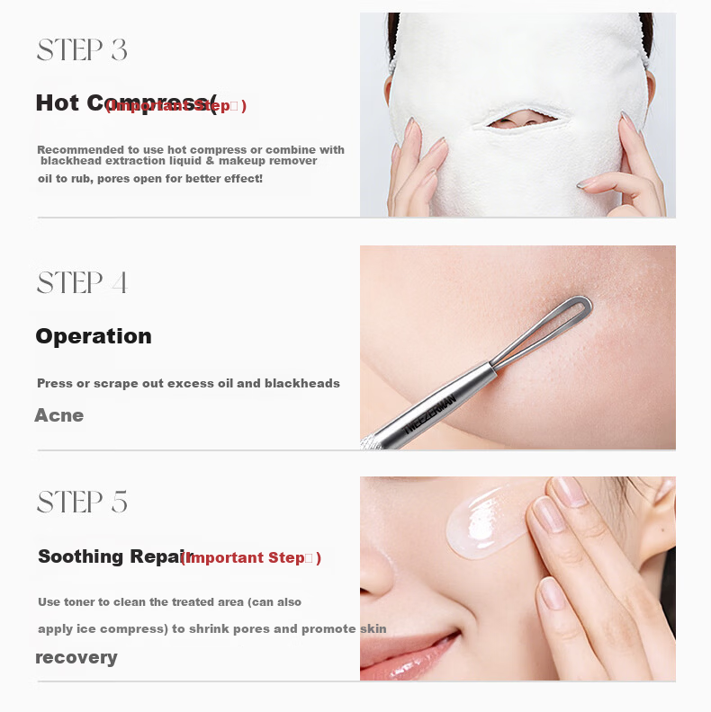 Tweezerman Imported Blackhead Remover No-Needle Design Whitehead Extractor Acne Pimple Tweezer Gift 15