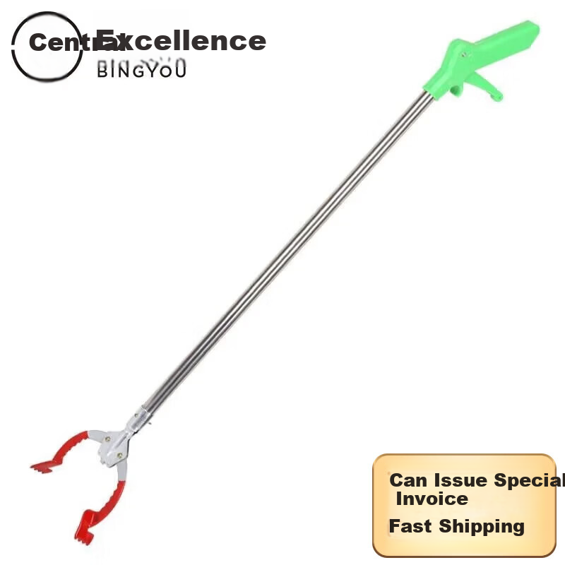 Bingyou Garbage Grabber Long Handle Sanitation Picker Trash Tongs Litter Picker Fire Tongs Cleaning Tool Hygiene Clamp