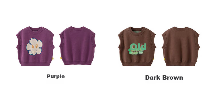 Papapapa Autumn Winter Baby Boys and Girls Knitted Pullover Sweater Vest Children's Purple 100 cm 8