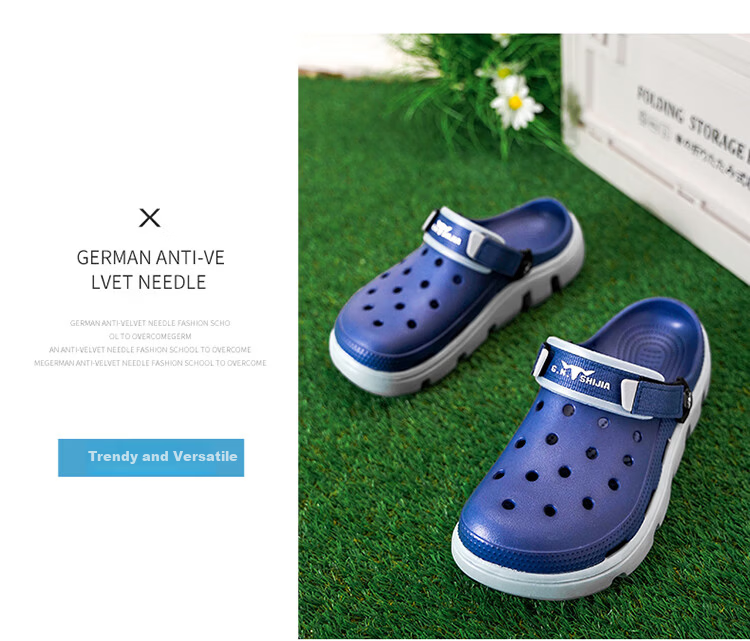 Bull Family Men's Summer Outdoor Clog Sandals with Cushioned Sole, Thick Platform, Closed Toe Beach Slippers for Men 10