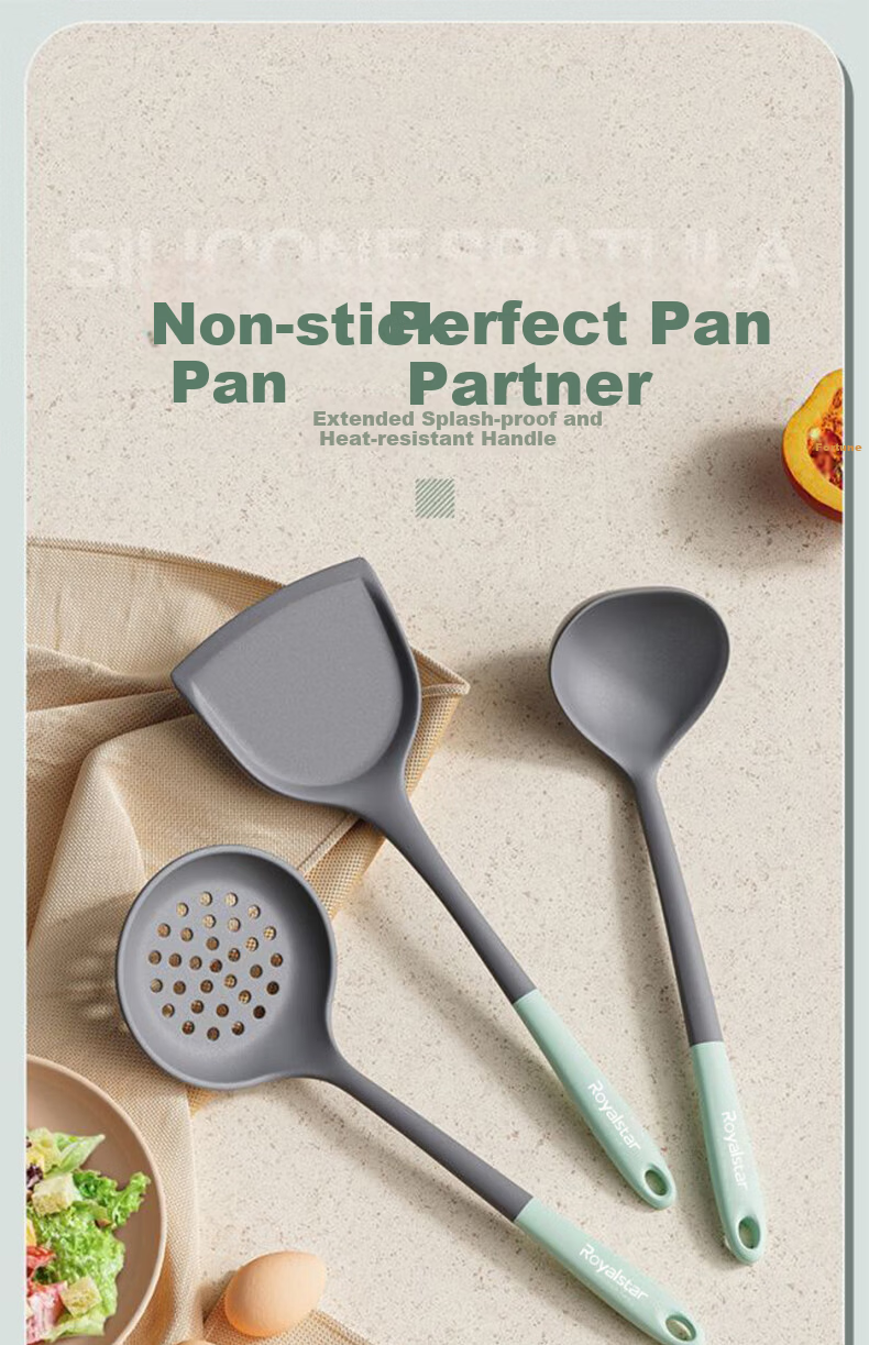 Royalstar Silicone Spatula Food-Grade Non-Stick Pan Turner Household Cooking Spatula Kitchen Utensil Set 2