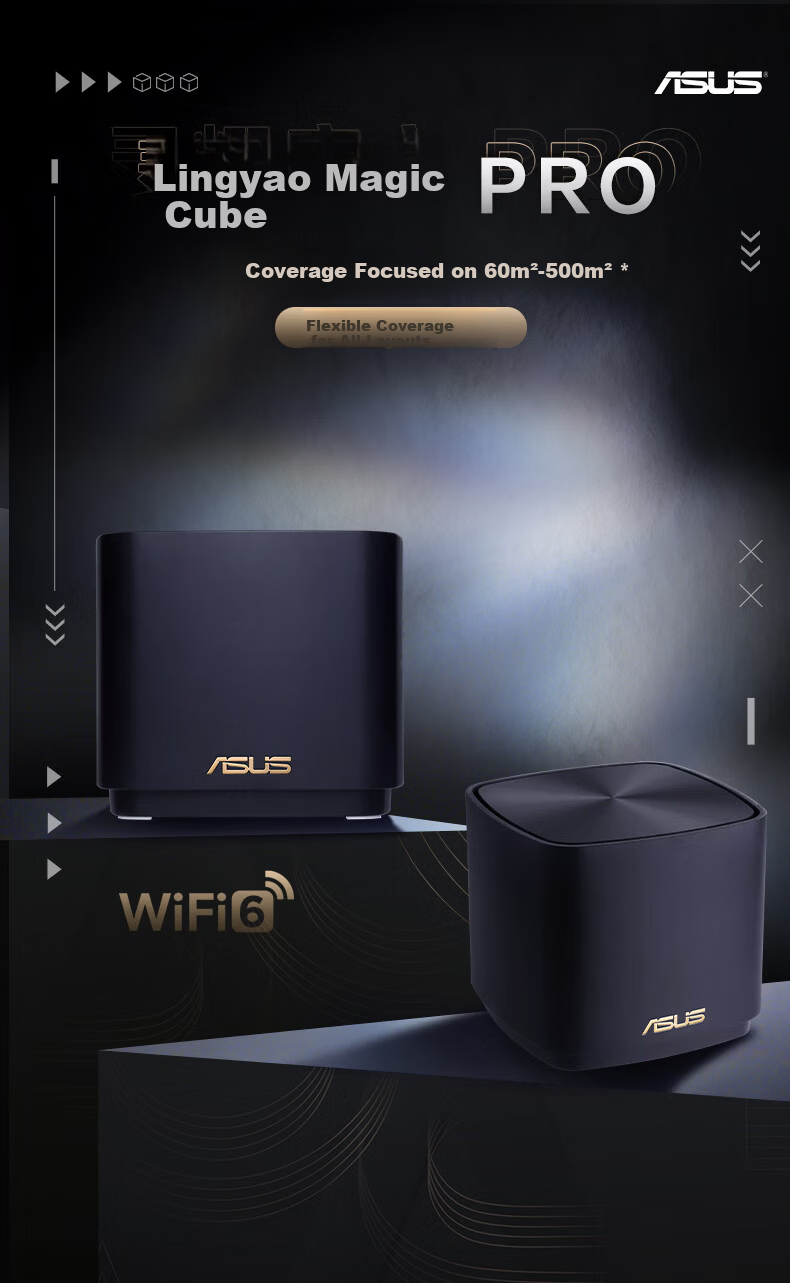 ASUS Lingyao AX7800M Distributed Router WiFi6 Tri-Band Gigabit Whole-Home Coverage AiMesh Router 1