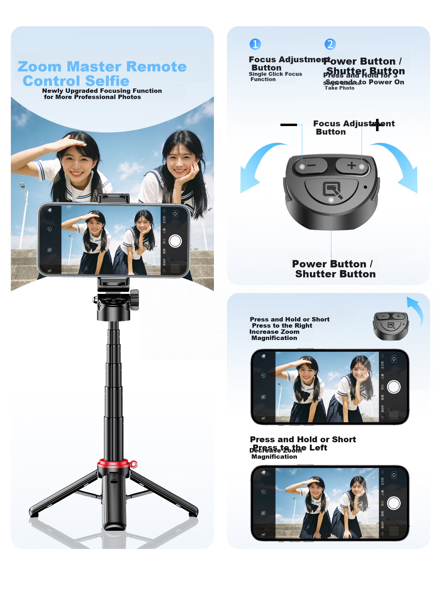 Liangdianpai Zoom Selfie Stick 2026 New Portable Travel Mini Tripod Photo Tool Mobile Phone Holder 360-Degree Handheld Floor Vlog Concert Special 5