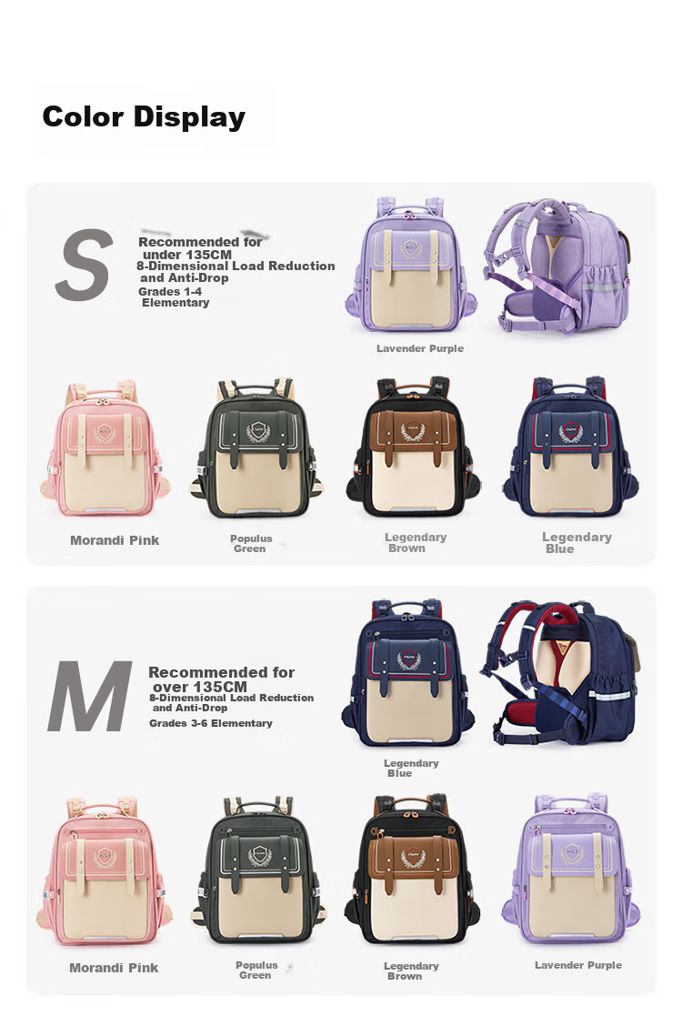 Kala Sheep Cloud Backpack ProMax Elementary School Students Grades 1-3-6 Children's 8D Load-Reducing Anti-Drop Spine Protection Lightweight Backpack 15