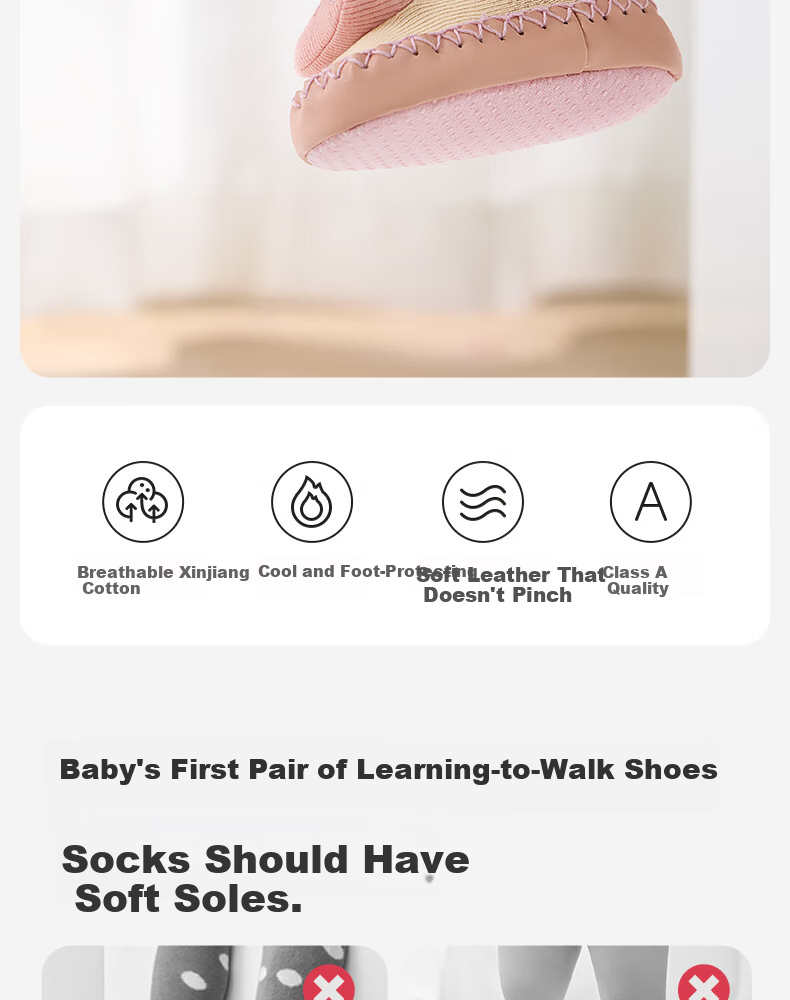 Shiyuejiejing Baby Shoes And Socks, Summer Toddler Walking Shoes And Socks, Non-Slip Floor Socks for Boys And Girls, All Seasons Socks for Infants 2