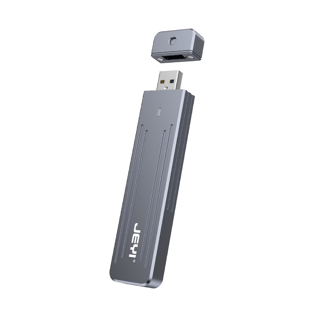 JEYI USB Flash Drive Direct Plug Hard Drive Enclosure Type-C USB 3.2 Interface Cable-Free Plug and Play NVMe Protocol Support Slim Portable SSD Enclosure 2280 Single Protocol