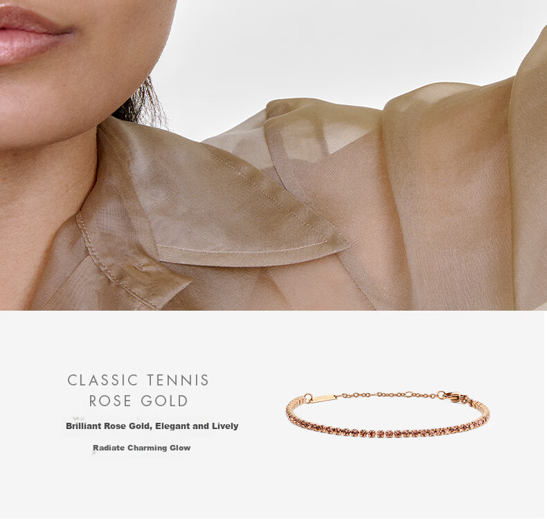 DanielWellington [Mashixun Style], DW Bracelet for Women, Starlight Tennis Bracelet, Rose Gold Fashion Luxury, 387 Birthday Gift for Girls 7