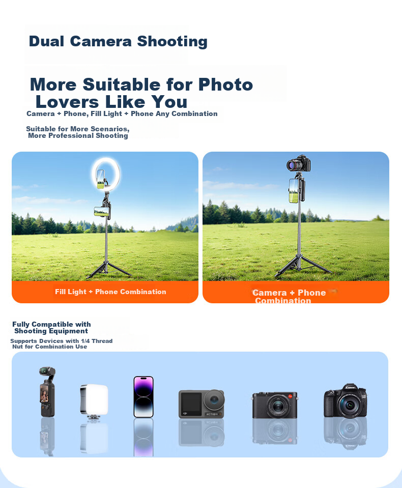 Shuotu [Zoom Mini Tripod] Selfie Stick, Phone Stand, Floor-Standing Live Streaming Stand, Handheld Portable Travel Gadget, Zoomable Photography Tool, 360° Rotatable 11