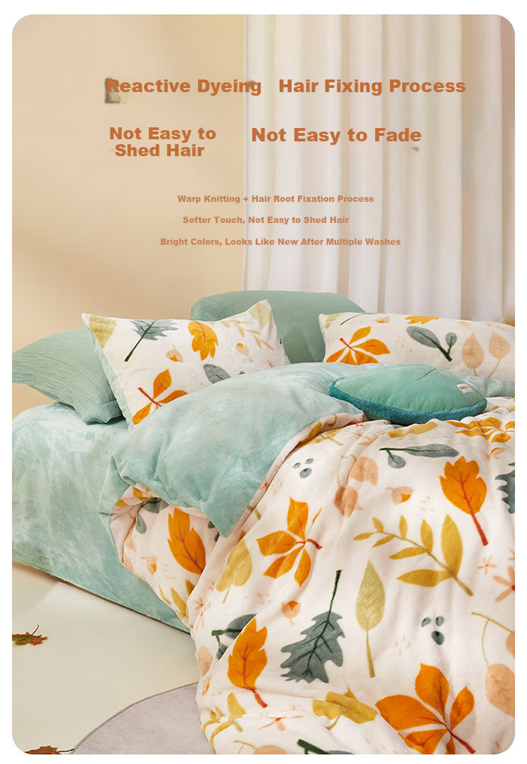 LOVO, A Brand Under Luolai, Home Textiles, Flannel Duvet Cover, Winter Thickened Milk Velvet Quilt Cover, Bedding, 1.5 Meters 17