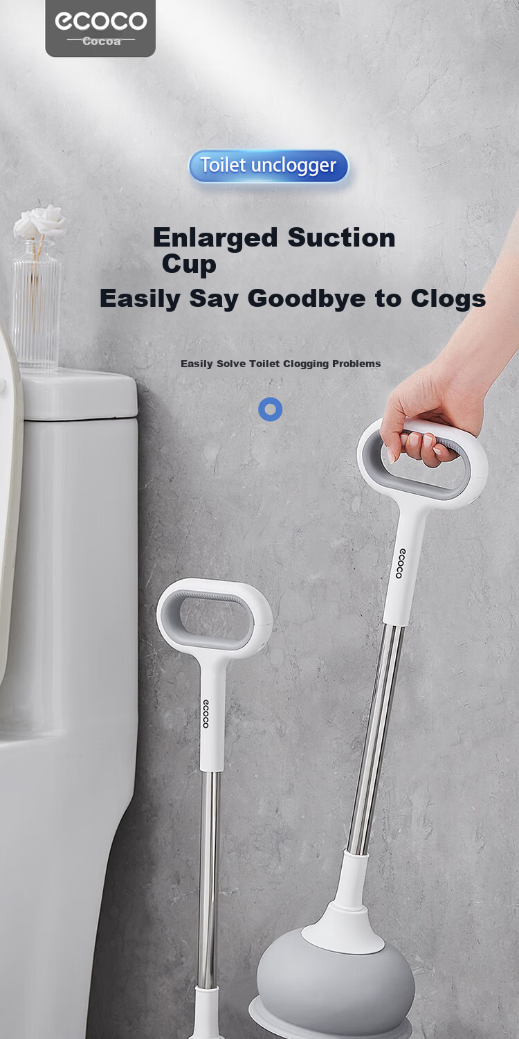 Ecoco Toilet Plunger Household Toilet Clog Remover Suction Cup Special Tool Drain Unclogging Device 1