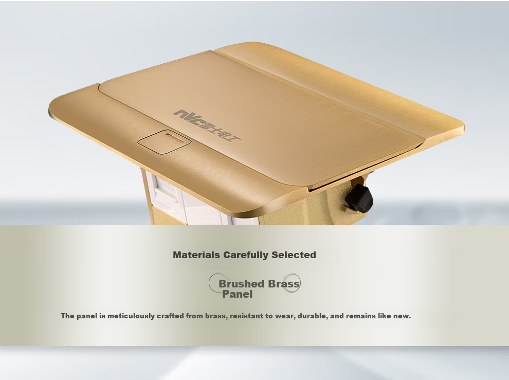 NVC Lighting Electrical Switch Socket Waterproof Floor Socket Five-Hole 10A Hydraulic Damping Slow-Return Brass High Copper Content 3