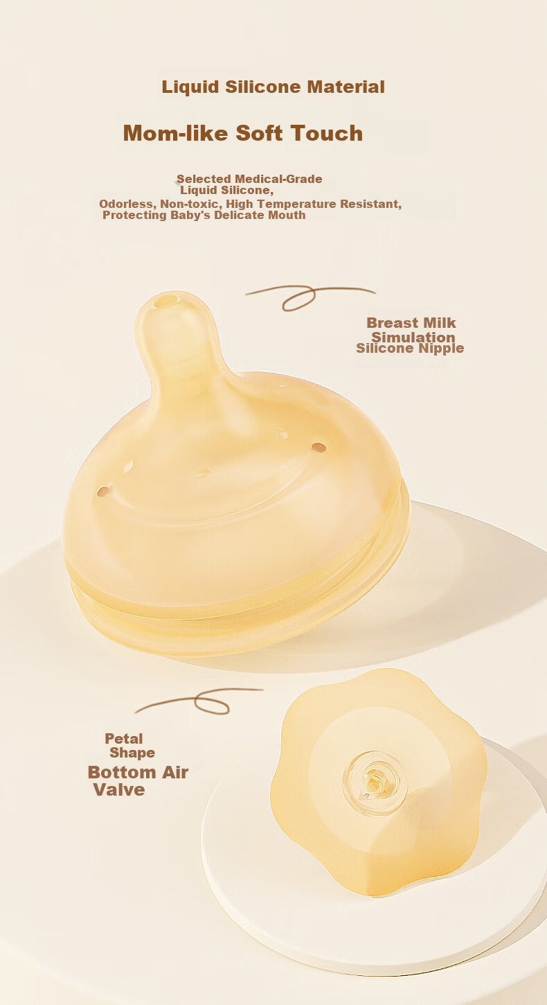 BEIYINAI Newborn Glass Baby Bottle 240ml Anti-Colic Infant Feeding Bottle Brown (0-3 Months) 6