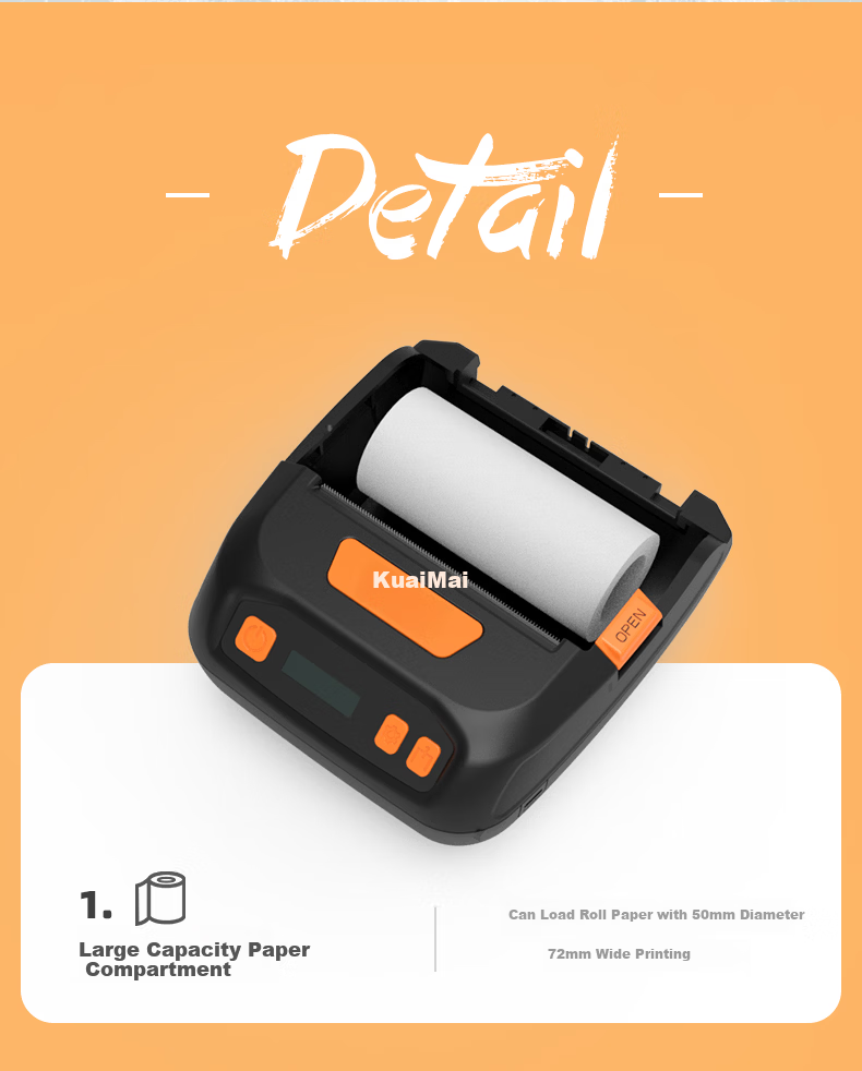 KuaiMai KM-360A Portable Bluetooth Thermal Printer for Express Delivery Labels, Inventory Tags, Pickup Codes, Electronic Waybills, Cainiao Station Printing Machine 10