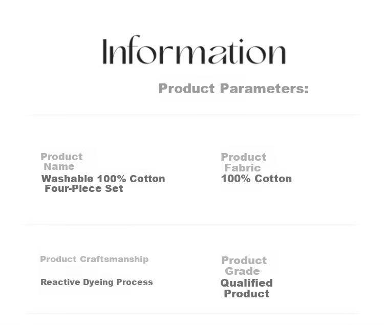 MUJI 100% Cotton Four-Piece Bedding Set Antibacterial AB Version Double-Sided Sheet and Duvet Cover 200x230cm 1.5/1.8m Bed British Blue Plaid 15