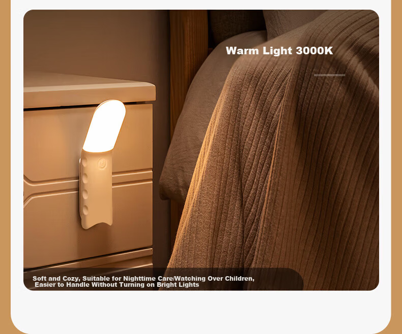 Jingqian Bedside Lamp Night Light Bedroom Sleep Nightlight Reading Desk Lamp Eye Protection Magnetic Wall-Mounted Dormitory Super Bright Study Light 6