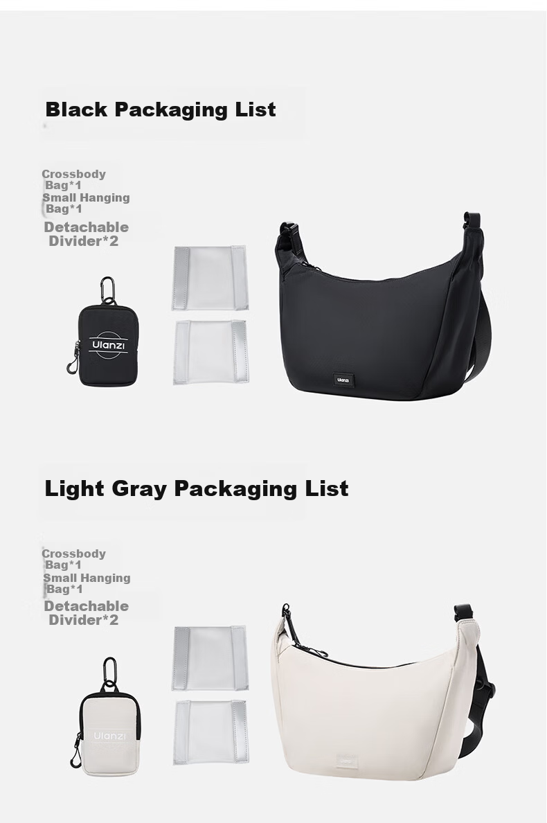 Ulanzi Half-Moon Crossbody Shoulder Camera Bag (Off-White) Portable Mirrorless Photography Backpack Casual Video Bag Digital Storage Bag for Canon Sony Nikon Cameras 11
