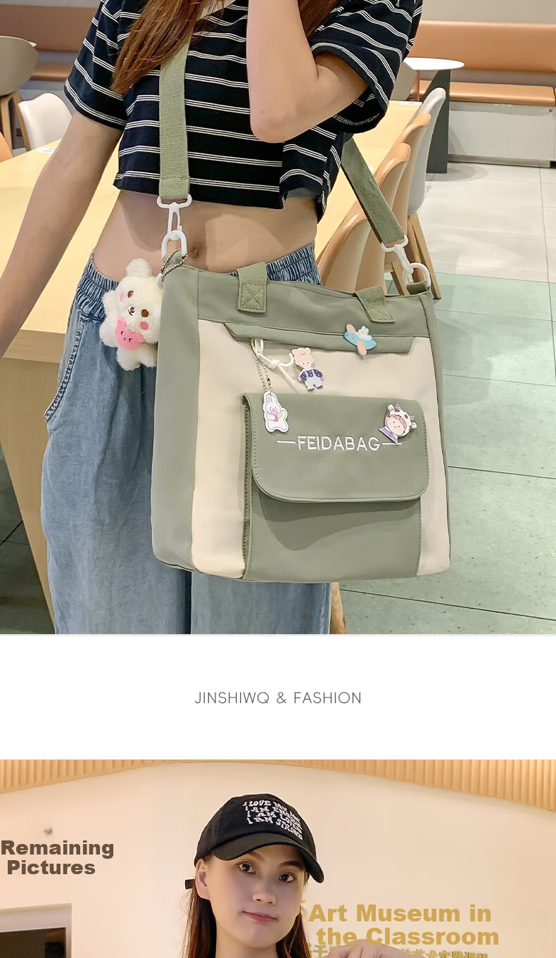 JINSHIWQ School Backpack for Girls, Fresh High-Value Large Capacity Two-Piece Set, Suitable for Primary, Middle, and High School Students, New Style Shoulder Bag 5