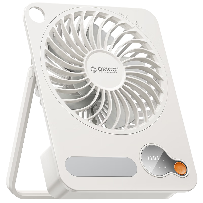ORICO Desktop USB Rechargeable Quiet Portable Long Battery Life Wall-Mounted Mini Fan with Night Light for Office Student Dormitory Home Bedroom Outdoor Small Fan dFAN2