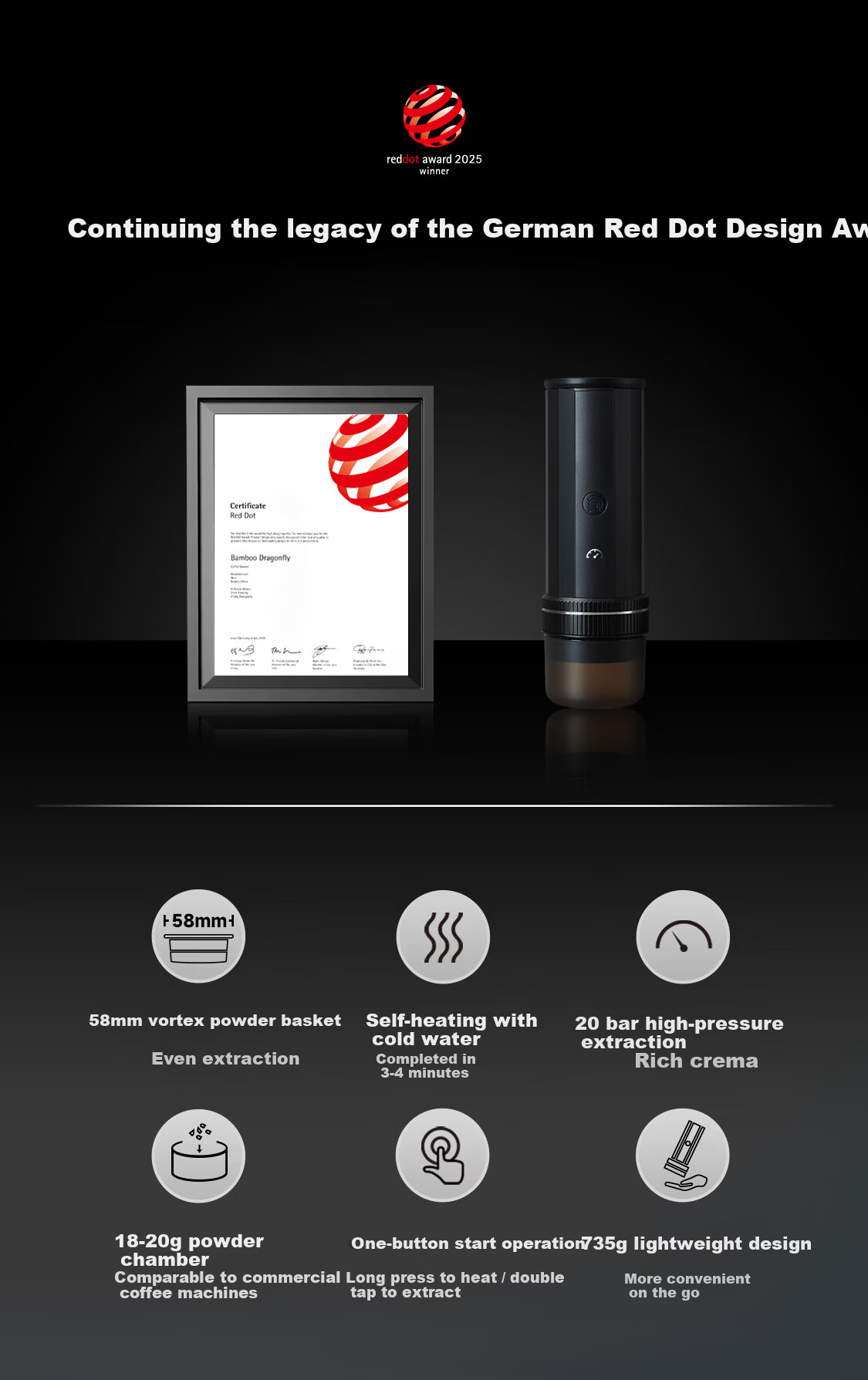 Hero Yicui Professional Portable Espresso Coffee Machine Electric Portable Coffee Maker for Outdoor Travel 3