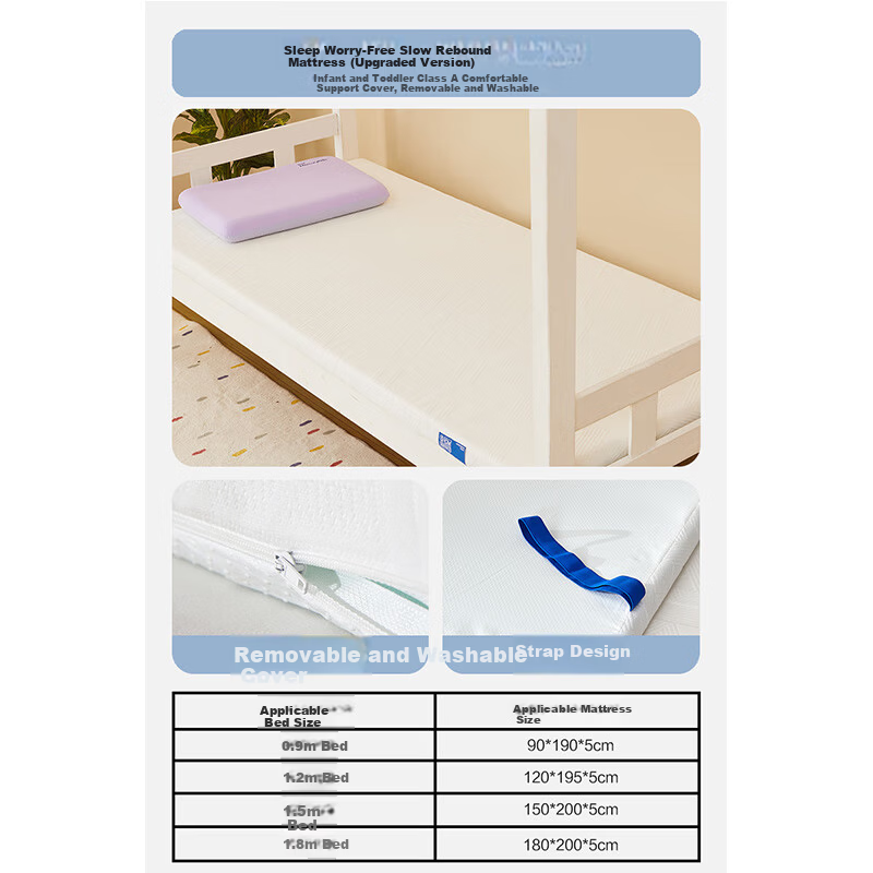 Mercury Children's Mattress Pad Student Dormitory Single A-Class Antibacterial Thickened Foldable Memory Foam Mattress 0.9m×1.9m