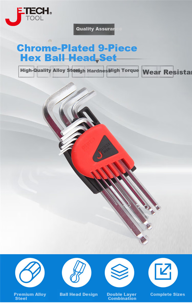 JETECH PM-C10 10-Piece Hex Key Wrench Set Flat Head Hex Key Screwdriver Home Mechanical Repair Tool Kit 1