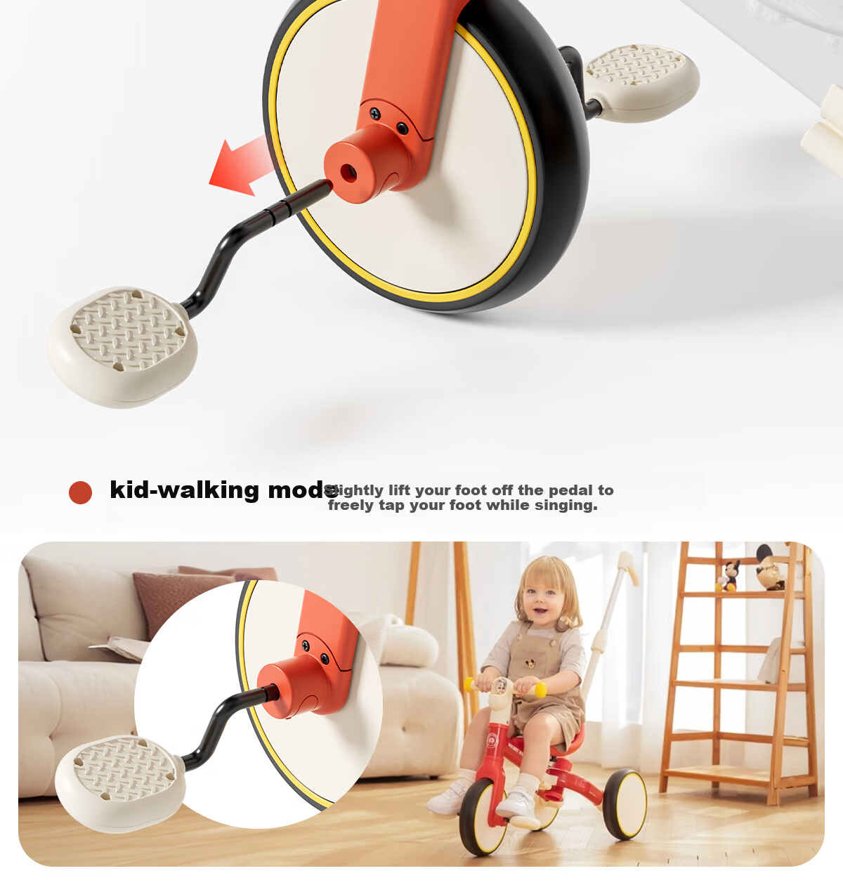 DISNEY Kids Tricycle Balance Bike 1-3-6 Years Toddler Pedal Bicycle Baby Birthday Gift Walker Push Bike 32