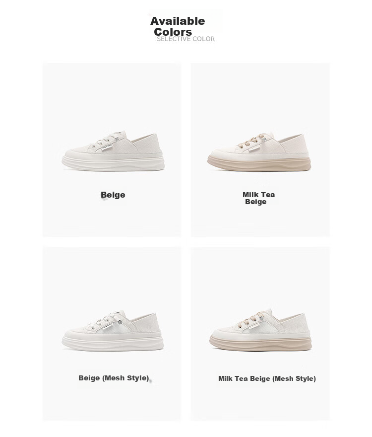 Red Dragonfly Women's Fashion Casual Slip-On Classic White Sneakers WPB14032 Beige Size 36 5