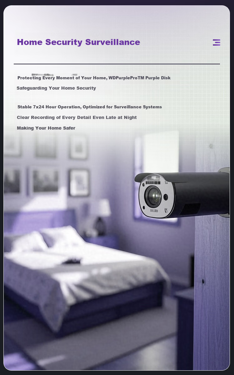 Western Digital 24TB Surveillance Hard Drive WD Purple Pro SATA 7200RPM 512MB CMR Vertical AI Technology 3.5-inch WD241PURP 3