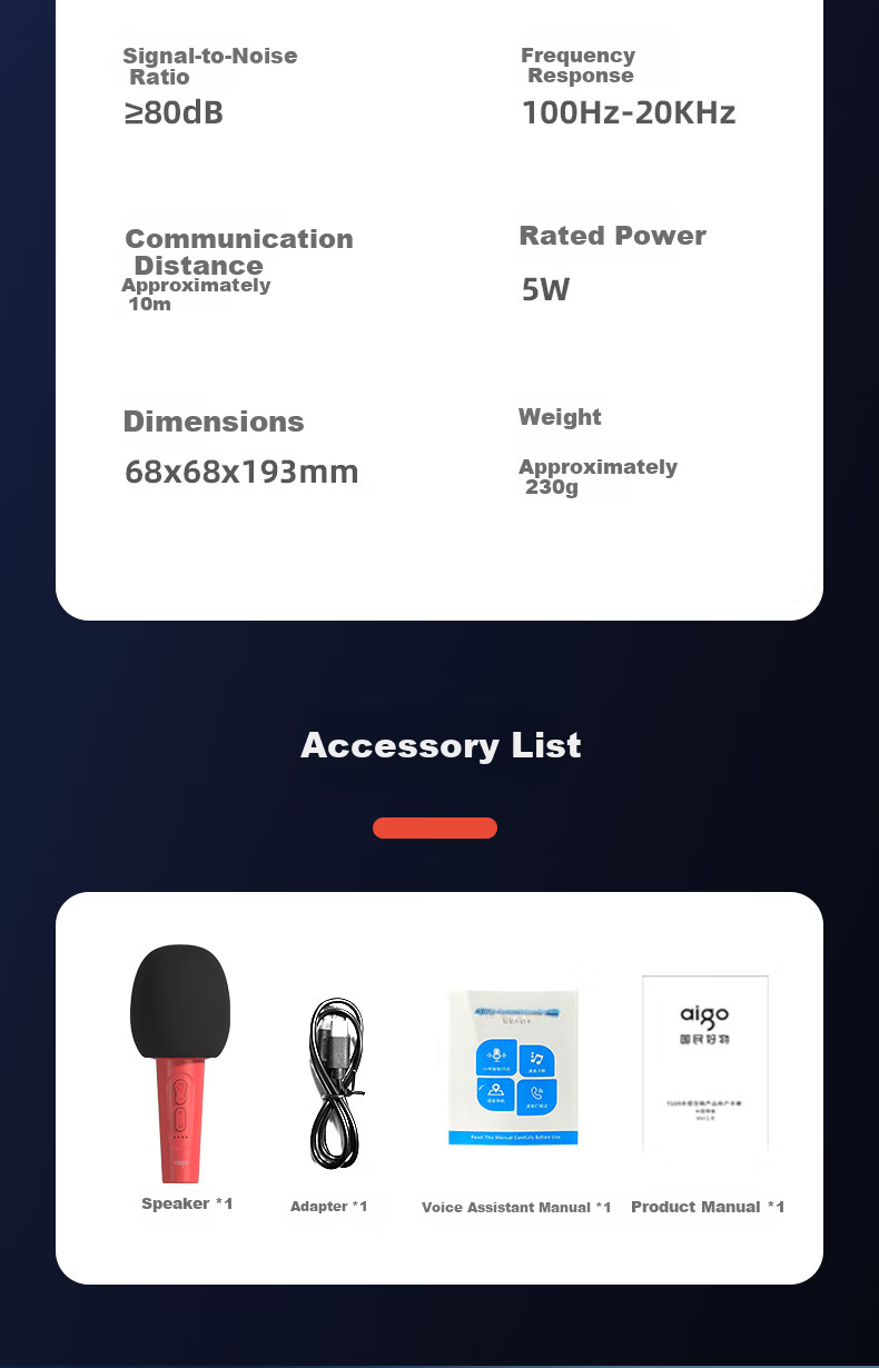 Aigo K2 China Red Wireless Microphone Home KTV Voice Changer Karaoke Speaker TV Douyin Live Noise-Cancelling Bluetooth Singing Handheld Microphone All-in-One Entertainment System 16