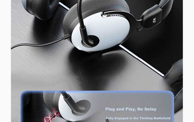IKF V12 Gaming Headset Wired Zero Latency FPS Tactical Tuning 3.5mm Esports Headphones Fearless Contract Delta Classic White 25
