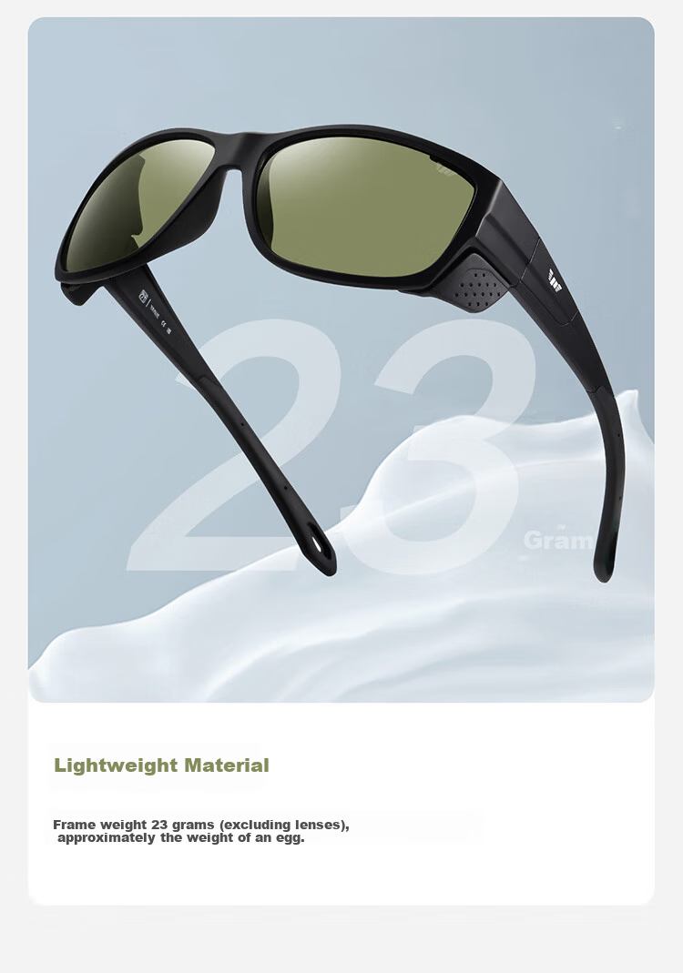Bertha Fishing Sunglasses Polarized Outdoor Professional Anti-Glare Men Underwater Visible 3M Drift Watching Glasses 18