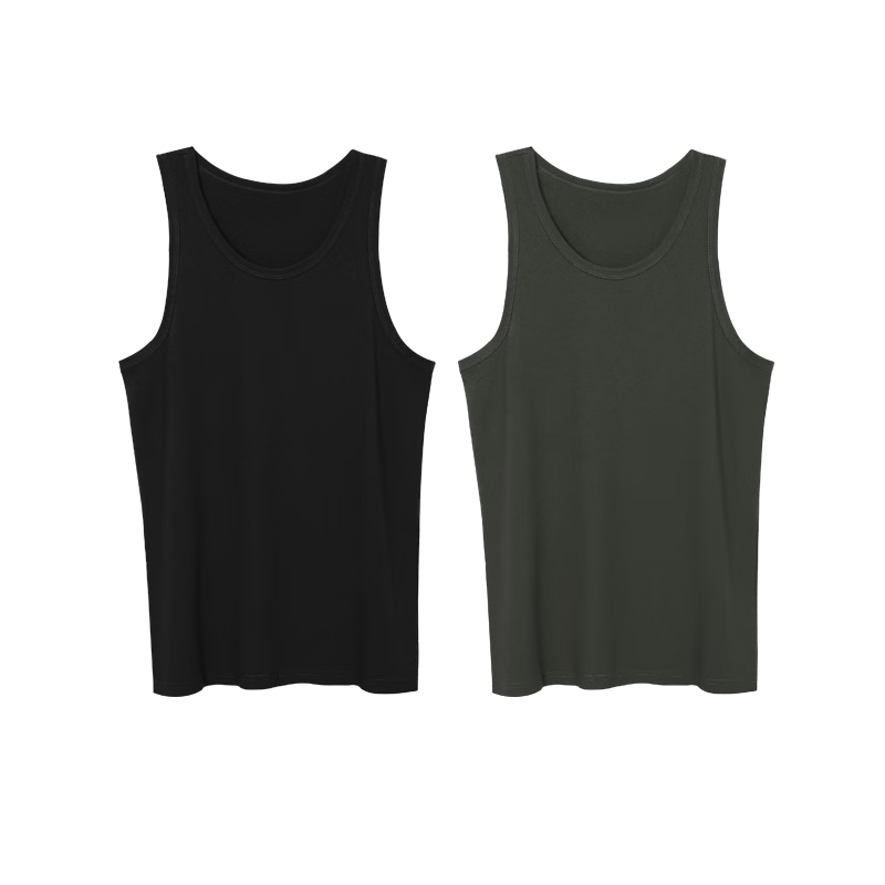 Hodo 2-Pack 10A Antibacterial Pure Cotton Close-Fitting Men's Sports Sweat-Absorbing Breathable Tank Top Base Layer Shirt
