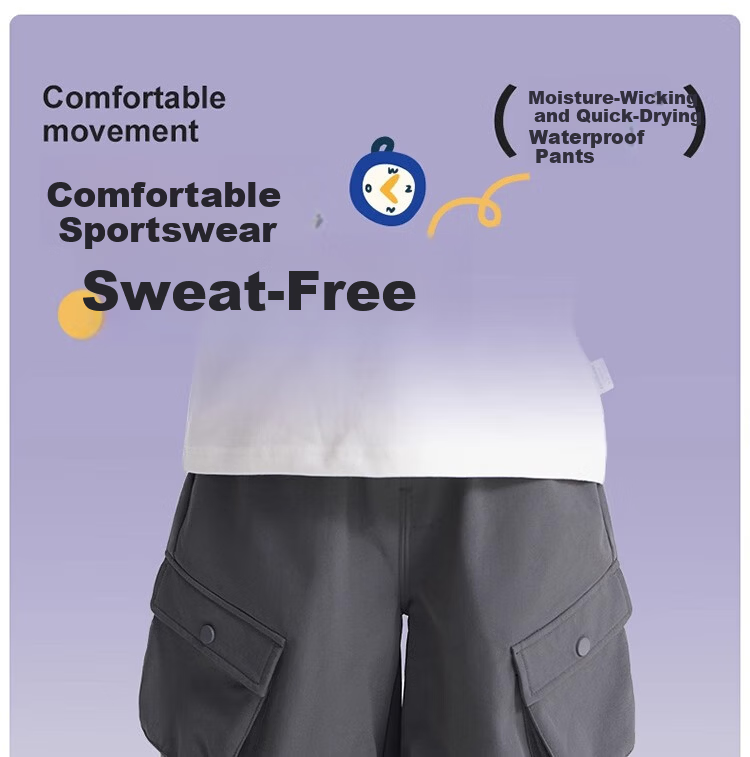 Ciciibear [Moisture-Wicking Quick-Dry Waterproof] ciciibear Baby Work Pants Spring Autumn Boys Pants 2025 New Children's Long Pants 1