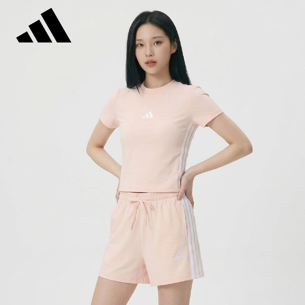 Adidas Women's Sports Style Series W 3S SJ BABY T Short Sleeve T-Shirt KD2343 Light Pink M 2