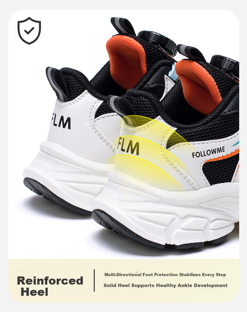 Follow Me Kids Sports Shoes Spring Summer Mesh Breathable Casual Shoes Boys Girls School Running Shoes Black Size 37 3