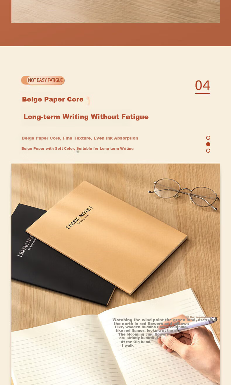 Deli 6 B5/40 Sheets Kraft Paper Stitched Soft Notebook/Office Journal/Diary Stationery Notebook Student Notebook P033459 8