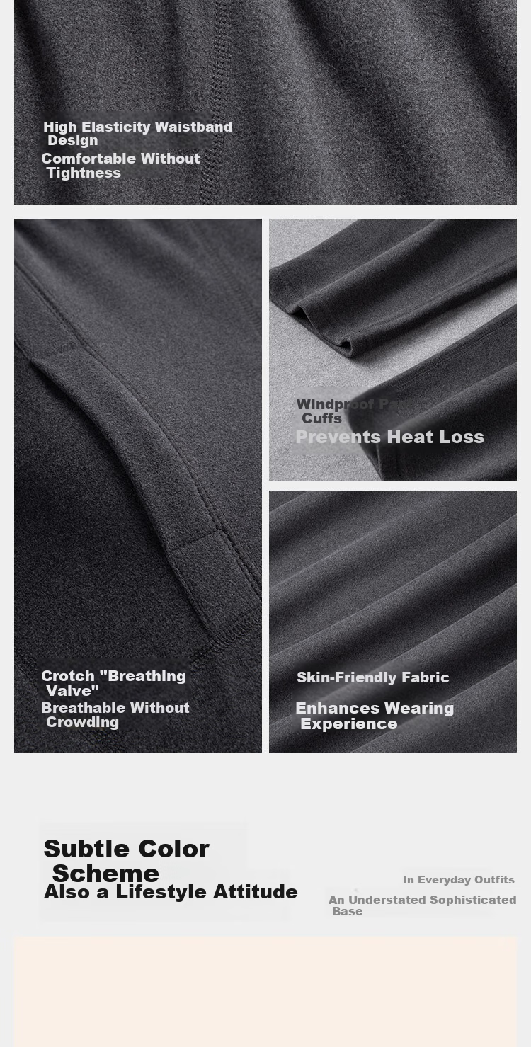 HLA [Xiao Huo-Air8] Men's Thermal Pants Double-Sided Fleece 280g Antibacterial Heating Warm Ginger Autumn Long Johns Single Layer Underwear 10