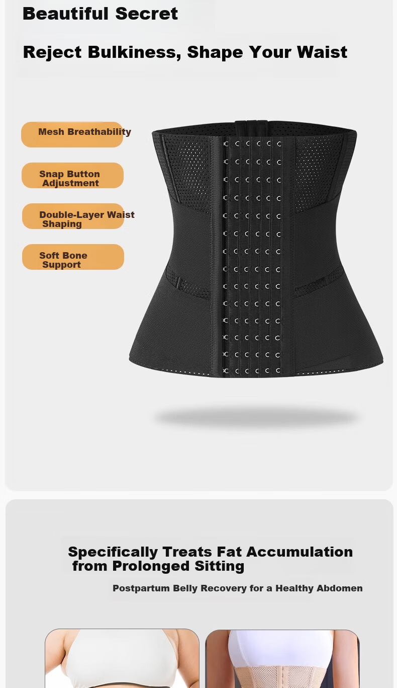 Langsha Thin Double-Layer Compression Waist Slimming Belt Women's Strong Postpartum Waist Trainer Tummy Control Waist Cincher 2