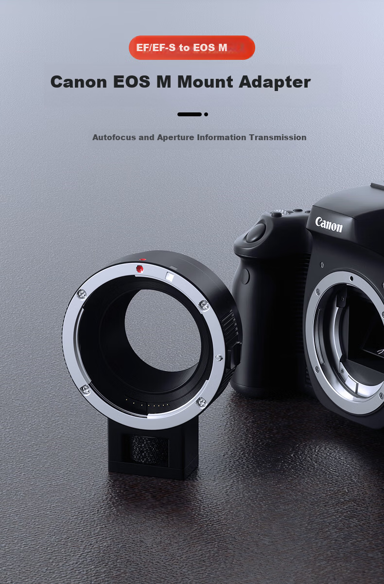 Jinling Shengbao EF-EOSM Camera Adapter Ring Canon M6 M5 M50 M50II M100 EF/EFS Small Lens to EFM Mirrorless Camera M Mount Autofocus 1