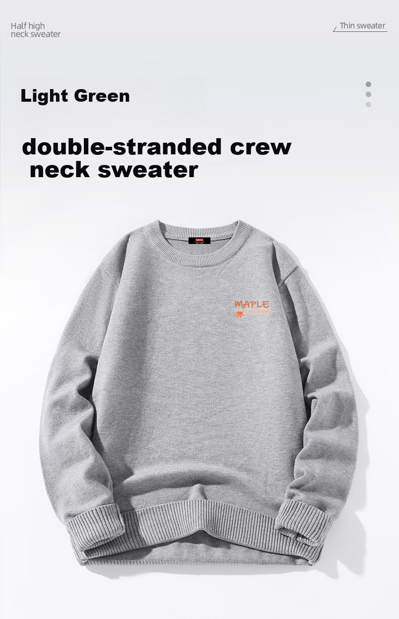 Baleno Unisex Heavyweight Autumn Winter Knitted Casual Base Layer Youth Trendy Warm Crew Neck Couple Sweater 2
