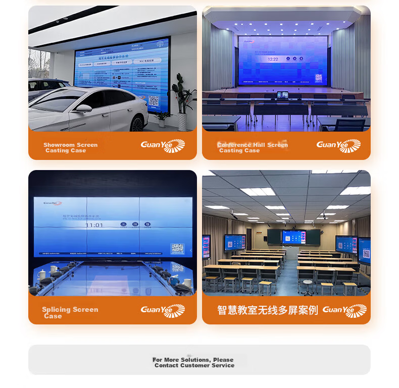 GUANYEE Wireless HDMI Screen Mirroring Transmitter for Mobile Phone, Computer, Tablet - One-Key Wall Penetration, 4K Projection for TV, LED Large Screen Projector, Enterprise Grade 8