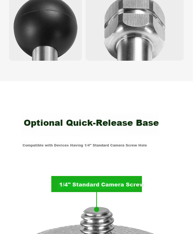 FANAUE Motorcycle Sports Camera Mount Gimbal Ball Head Base 1/4 Screw Adapter 20mm Ball Head Accessory GB-02(20) 4