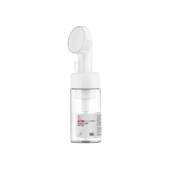 Morning Color Foaming Bottle Mousse Foam Bottle Silicone Head Facial Cleansing Brush Press Type Portable Face Wash 100ml