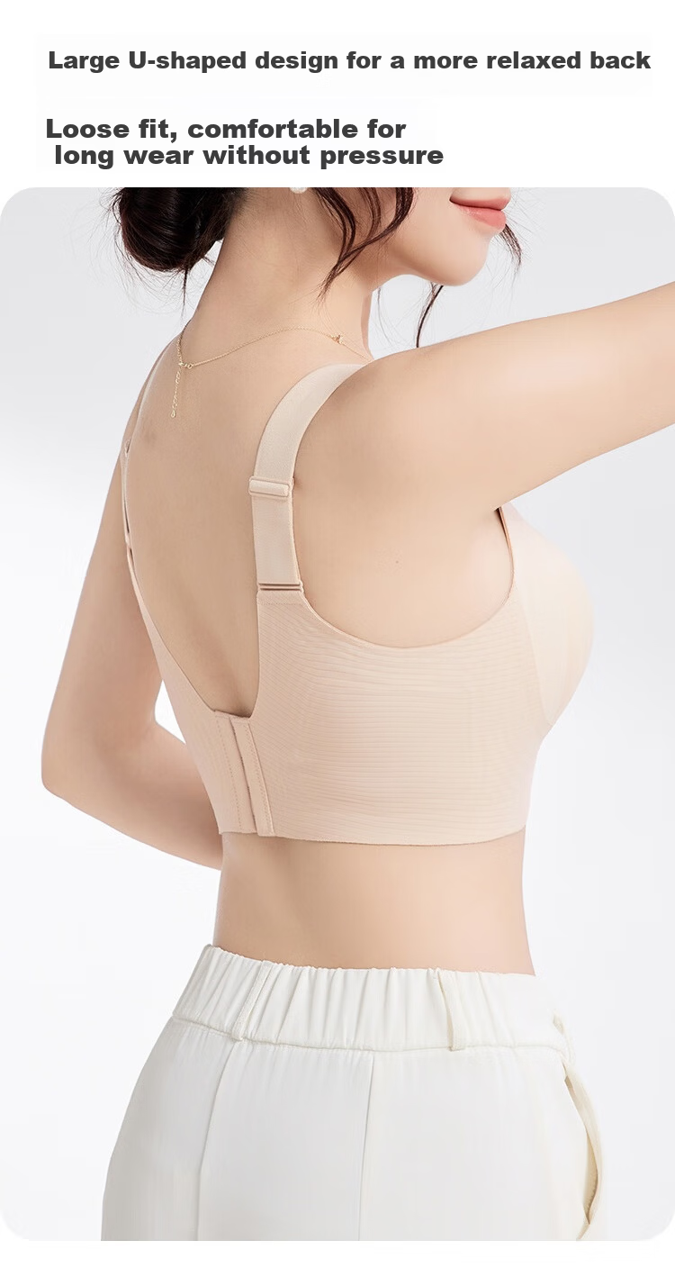 GRACEWELL Seamless Large Bust Minimizing Bra for Women, Lift and Gather, Side Support, Adjustable, Coffee Color 14