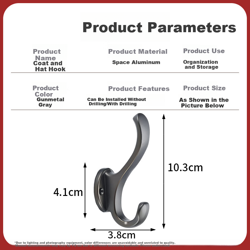 BAHAINIAO No-Drill Wall-Mounted Coat Hooks for Entryway, Wardrobe, Clothes Hangers, 3-Pack 4