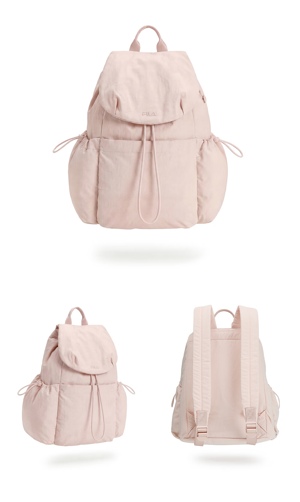 FILA Han So-hee Style Official Women's Summer Macaron Multi-Pocket Backpack School Bag Casual Bag 42