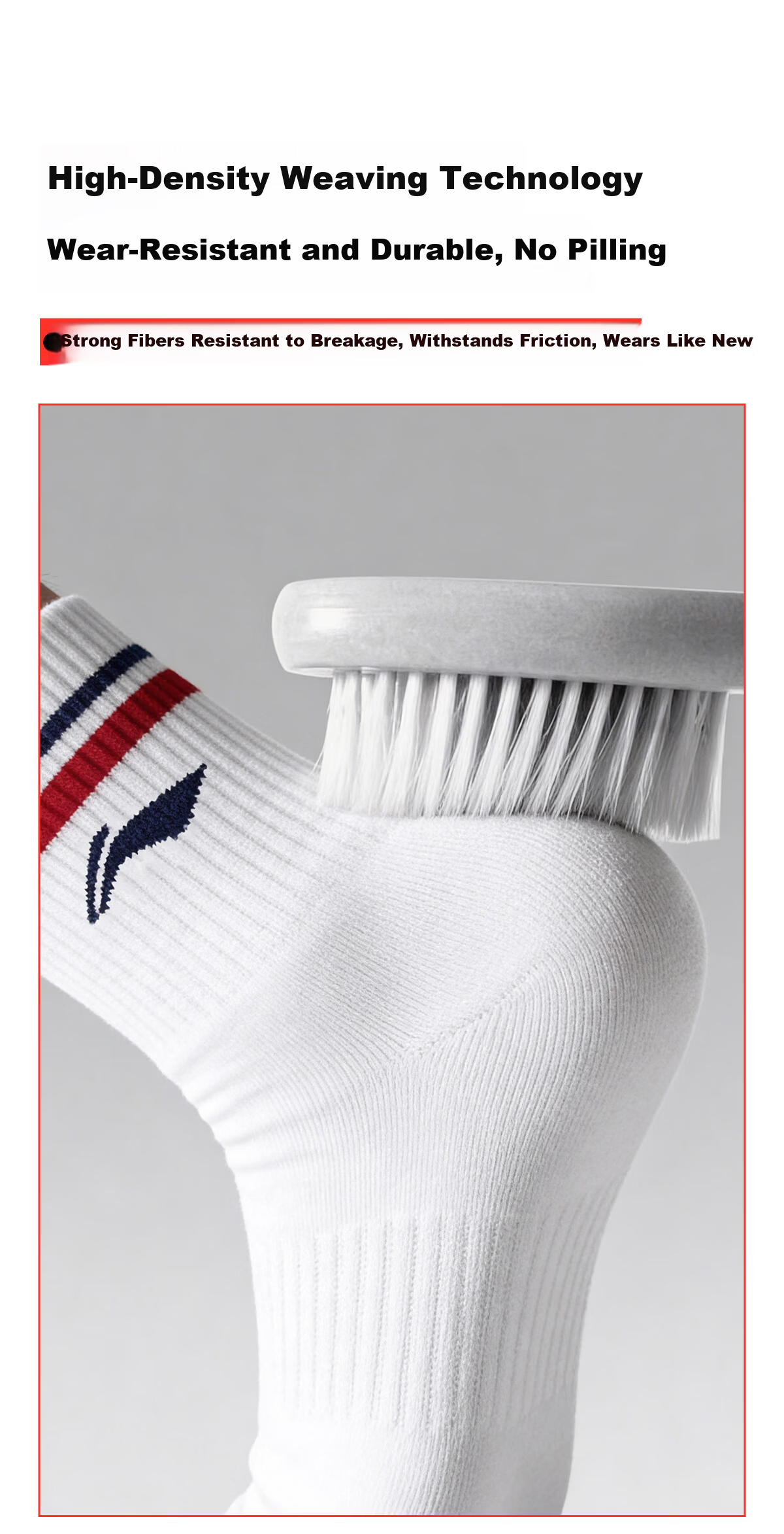 LI-NING Unisex Odor-Resistant Sweat-Absorbing Long Socks Casual Cotton Breathable Sports Versatile Mid-Calf Comfortable Cotton Wrap Socks 7