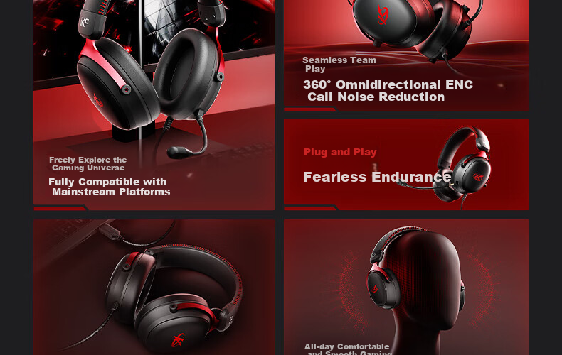 IKF V11 S [3.5mm Version] Gaming Headset Wired Over-Ear Esports Headphones 7.1 Surround Sound FPS Positional Audio Valorant Delta Smoke Gray 6