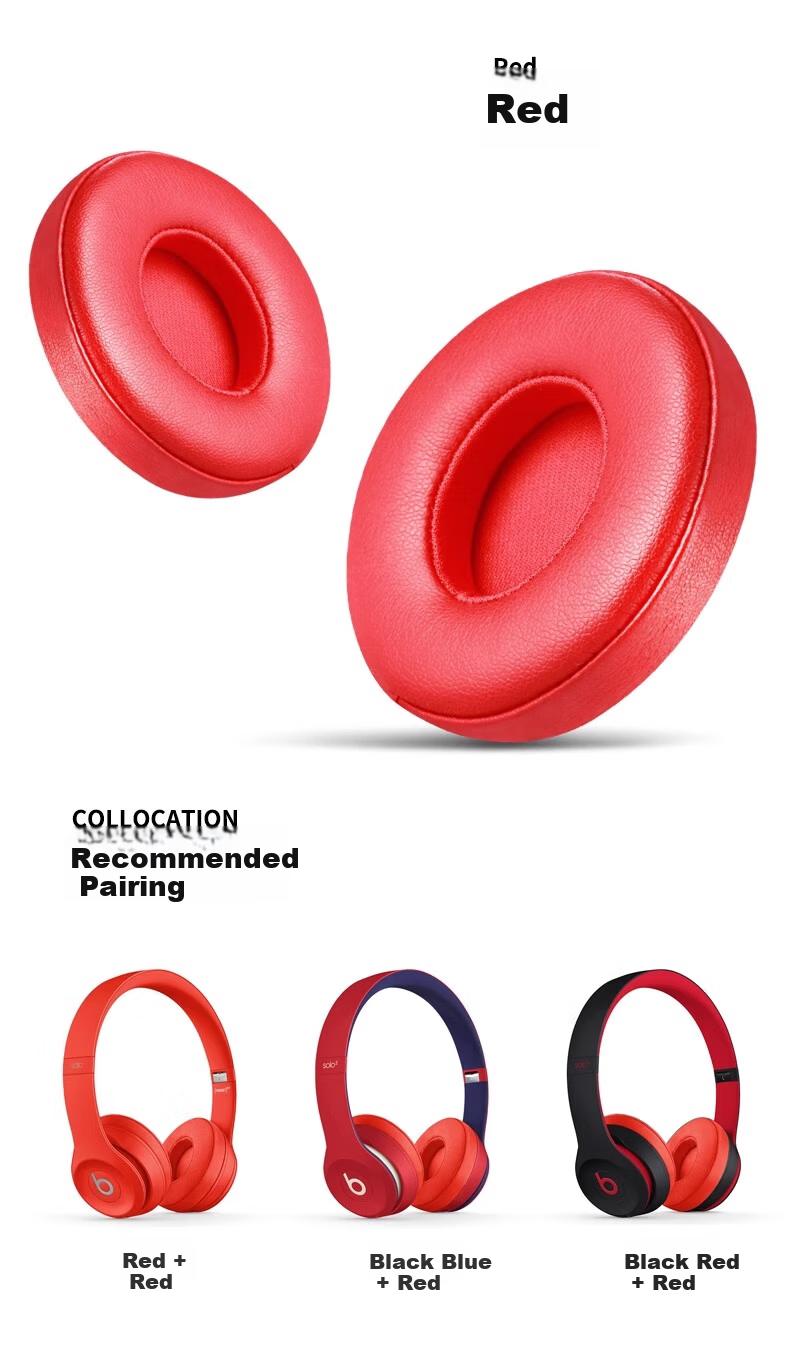Penggu Replacement Ear Cushions for Beats Solo3 Wireless Headphones, Compatible with Solo2, Genuine Sheepskin Leather Ear Pads, White 12