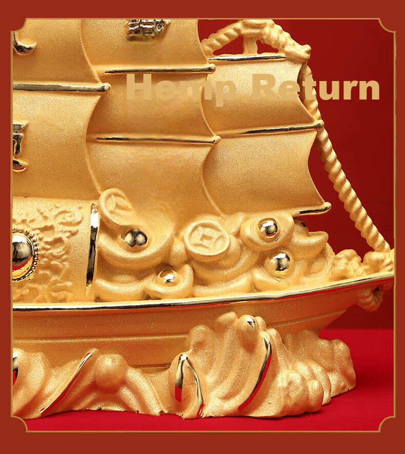 HUI XUAN LI Fortune Gold Dragon Fish Ornament Velvet Gold Moving House Opening Gift Living Room Entrance Office High-End Decorative Item 7
